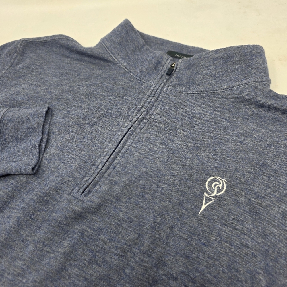 Turtleson Quarter Zip Long Sleeve Pullover Sweater Sweatshirt Blue Men's Large L